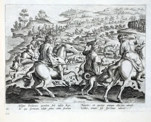 Ruler of Persia giving the order to 
